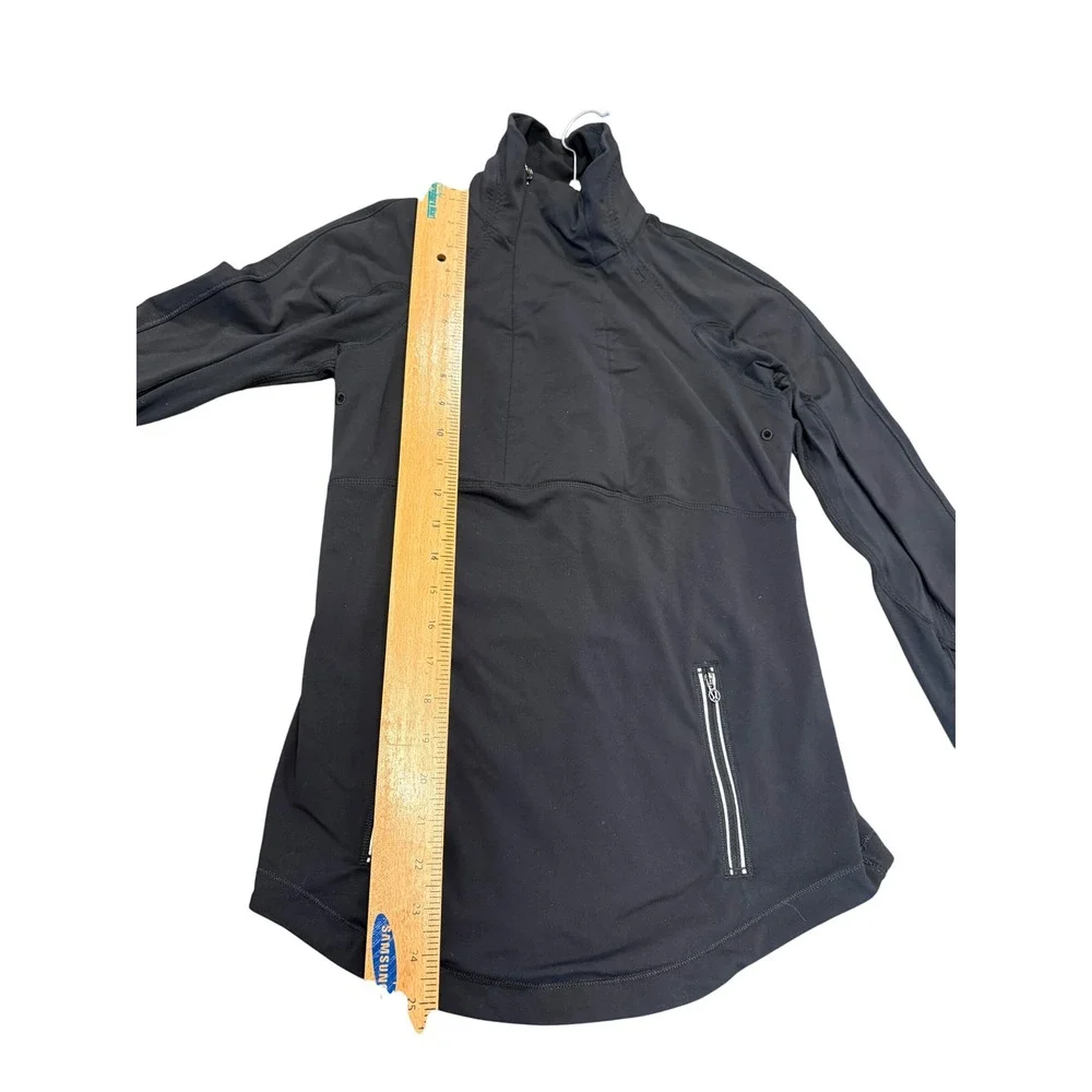 Lululemon Athletica Womens Black Running Jacket Mock Neck Thumbholes Size 6‎
